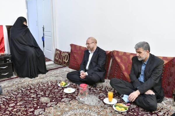 دیدار رئیس مجلس با خانواده شهید مدافع حرم جواد الله كرم